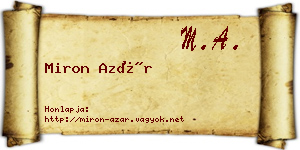 Miron Azár névjegykártya